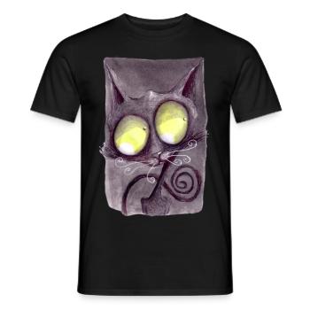 Serial Cat 19 - Men's T-Shirt - black - Front - AI Model Male 178 light (178cm)