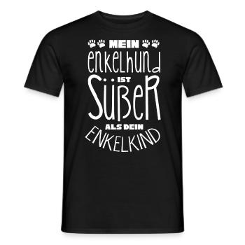 Mein Enkelhund ist süßer als deni Enkelkind - Männer T-Shirt - Schwarz - Vorne - AI Model Male 178 light (178cm)