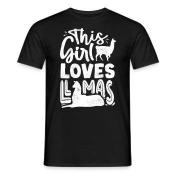 Cette fille aime les lamas, les lamas, les lamas - T-shirt homme - noir - Devant - AI Model Male 178 light (178cm)