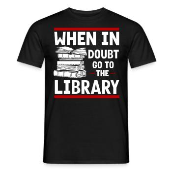 Bibliothek Bibliothekar, - Männer T-Shirt - Schwarz - Vorne - AI Model Male 178 light (178cm)