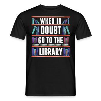 Bibliothek Bibliothekar, - Männer T-Shirt - Schwarz - Vorne - AI Model Male 178 light (178cm)