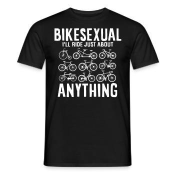 Bikesexual, Bicycle, Cycling - Men's T-Shirt - black - Front - AI Model Male 178 light (178cm)