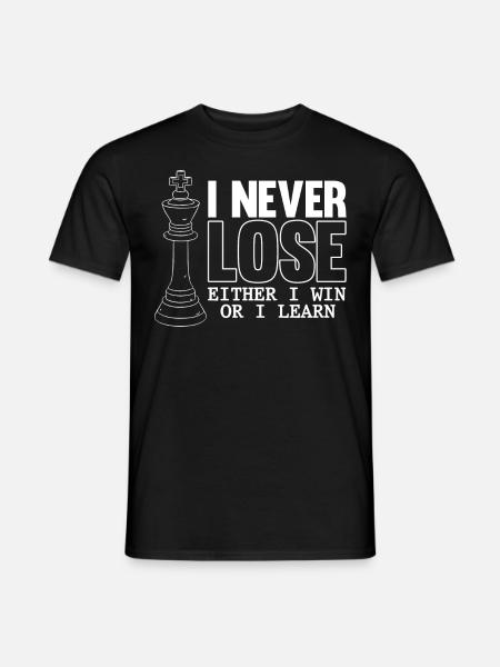 Joueur d’échecs, je ne perds jamais, Échecs - T-shirt homme - noir