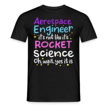 Aerospace Engineer, Rocket Science - Men's T-Shirt - black - Front - AI Model Male 178 light (178cm)