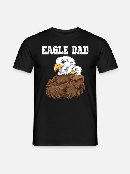 Eagle Dad Eagle Papa und Baby Papa Vatertag - Männer T-Shirt - Schwarz