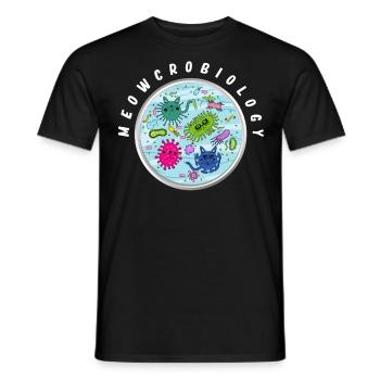Meowcrobiology, Microbiology Cats - Men's T-Shirt - black - Front - AI Model Male 178 light (178cm)