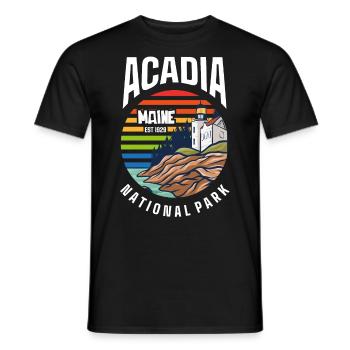 Parc national Acadia - T-shirt homme - noir - Devant - AI Model Male 178 light (178cm)