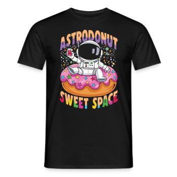 Astrondonut Sweet Space für einen Astronauten mit - Männer T-Shirt - Schwarz - Vorne - AI Model Male 178 light (178cm)