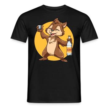 Lustiges Eichhörnchen mit Korn - Männer T-Shirt - Schwarz - Vorne - AI Model Male 178 light (178cm)