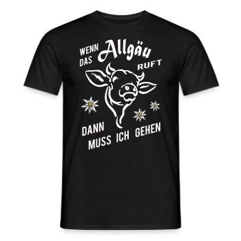 Wenn das Allgäu ruft lustiger Spruch - Männer T-Shirt - Schwarz - Vorne - AI Model Male 178 light (178cm)