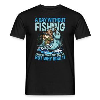 Angeln Fischer Geschenkidee für eine Anglerin - Männer T-Shirt - Schwarz - Vorne - AI Model Male 178 light (178cm)