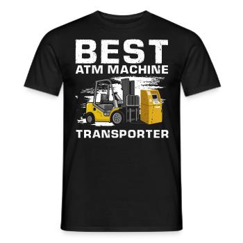 Warehouse drivers and warehouse workers for forklifts - Men's T-Shirt - black - Front - AI Model Male 178 light (178cm)