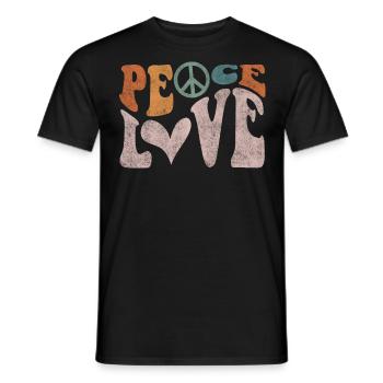 Friedensliebe, Frieden - Männer T-Shirt - Schwarz - Vorne - AI Model Male 178 light (178cm)