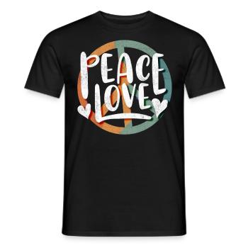 Friedensliebe, Frieden - Männer T-Shirt - Schwarz - Vorne - AI Model Male 178 light (178cm)