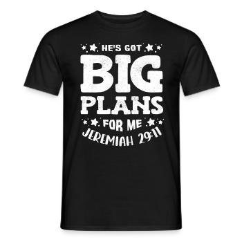Er Hat Große Pläne Für Mich, Jeremiah 29:11 Psalm - Männer T-Shirt - Schwarz - Vorne - AI Model Male 178 light (178cm)