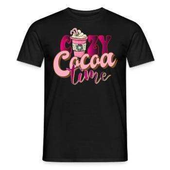 confortable temps chocolat chaud hiver noël Kakao - T-shirt homme - noir - Devant - AI Model Male 178 light (178cm)