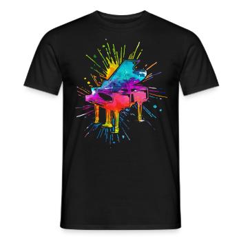 Piano, Pianiste - T-shirt homme - noir - Devant - AI Model Male 178 light (178cm)