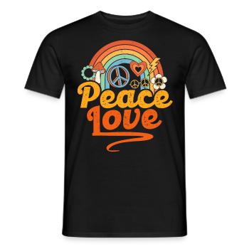 Peace Love Hippie - T-shirt homme - noir - Devant - AI Model Male 178 light (178cm)
