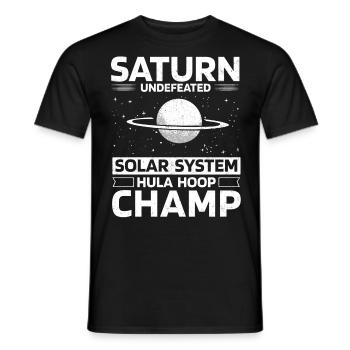 Saturn Planet, Planets, Universe - Men's T-Shirt - black - Front - AI Model Male 178 light (178cm)