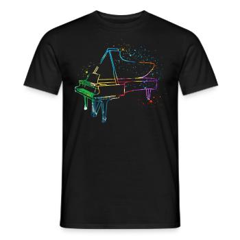 Piano, Pianiste - T-shirt homme - noir - Devant - AI Model Male 178 light (178cm)