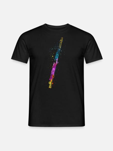 Flöte, Flöte spielen, - Männer T-Shirt - Schwarz