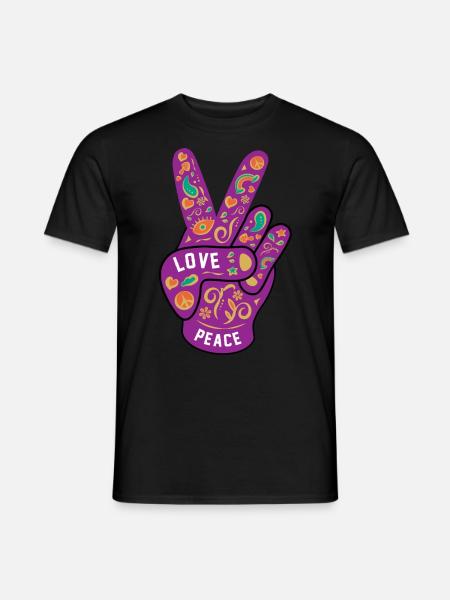 Peace Love Hippie - Men's T-Shirt - black