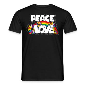 Friedensliebe Hippie - Männer T-Shirt - Schwarz - Vorne - AI Model Male 178 light (178cm)