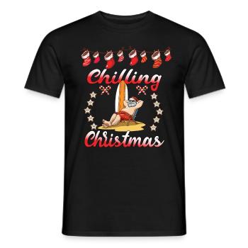 Chilling Christmas Nikolaus Weihnachtsmann Urlaub - Männer T-Shirt - Schwarz - Vorne - AI Model Male 178 light (178cm)