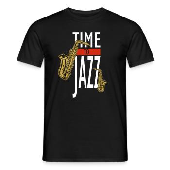 Jazz Saxophone Player Saxophonist - Men's T-Shirt - black - Front - AI Model Male 178 light (178cm)