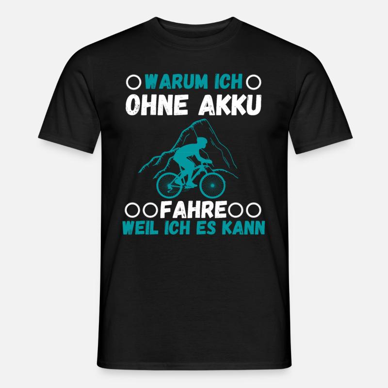 Radfahrer ohne Akku - Männer T-Shirt - Schwarz