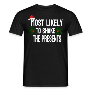 MOST LIKELY TO SHAKE THE PRESENTS - T-shirt homme - noir - Devant - AI Model Male 178 light (178cm)
