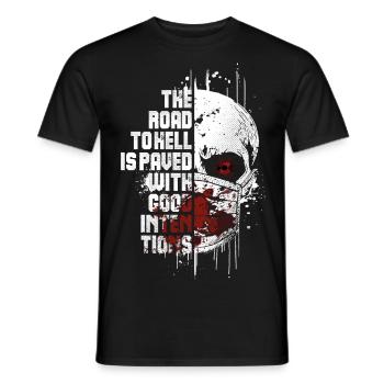 Road To Hell - Men's T-Shirt - black - Front - AI Model Male 178 light (178cm)