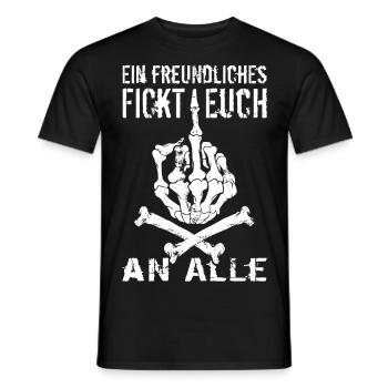 Ein freundliches fickt euch - German Version - Männer T-Shirt - Schwarz - Vorne - AI Model Male 178 light (178cm)