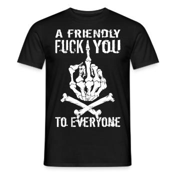 Un fuck you amical à tout le monde - Version allemande - T-shirt homme - noir - Devant - AI Model Male 178 light (178cm)