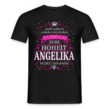 Eure Hoheit Angelika betritt den Raum - Männer T-Shirt - Schwarz - Vorne - AI Model Male 178 light (178cm)