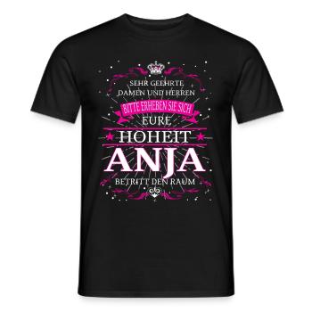 Eure Hoheit Anja betritt den Raum - Männer T-Shirt - Schwarz - Vorne - AI Model Male 178 light (178cm)