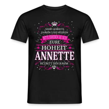 Eure Hoheit Annette betritt den Raum - Männer T-Shirt - Schwarz - Vorne - AI Model Male 178 light (178cm)