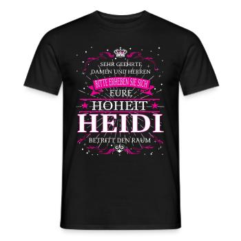 Eure Hoheit Heidi betritt den Raum - Männer T-Shirt - Schwarz - Vorne - AI Model Male 178 light (178cm)