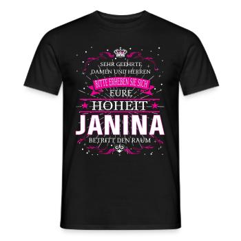 Eure Hoheit Janina betritt den Raum - Männer T-Shirt - Schwarz - Vorne - AI Model Male 178 light (178cm)