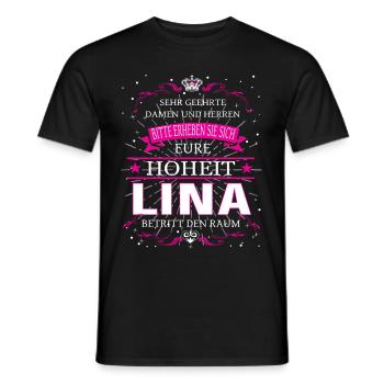 Eure Hoheit Lina betritt den Raum - Männer T-Shirt - Schwarz - Vorne - AI Model Male 178 light (178cm)