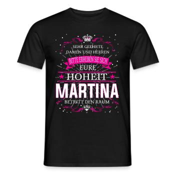 Eure Hoheit Martina betritt den Raum - Männer T-Shirt - Schwarz - Vorne - AI Model Male 178 light (178cm)