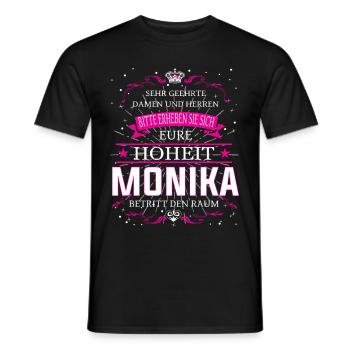 Eure Hoheit Monika betritt den Raum - Männer T-Shirt - Schwarz - Vorne - AI Model Male 178 light (178cm)