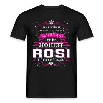 Eure Hoheit Rosi betritt den Raum - Männer T-Shirt - Schwarz - Vorne - AI Model Male 178 light (178cm)