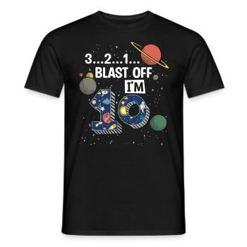 Blast Off Ich Bin 10 Jahre Alt, 10. Geburtstag - Männer T-Shirt - Schwarz - Vorne - AI Model Male 178 light (178cm)