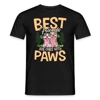 Best Friends Are Ones With Paws - Männer T-Shirt - Schwarz - Vorne - AI Model Male 178 light (178cm)