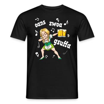 Dabbing Kellnerin Dirndl Bedienung Schunkelmusik - Männer T-Shirt - Schwarz - Vorne - AI Model Male 178 light (178cm)