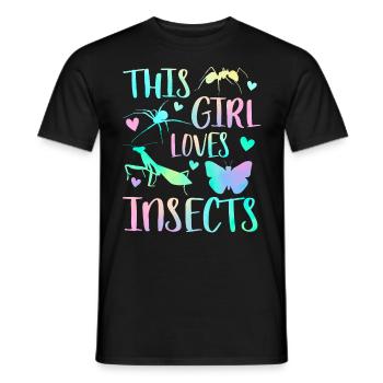 Cette fille aime les insectes - T-shirt homme - noir - Devant - AI Model Male 178 light (178cm)