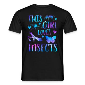 Cette fille aime les insectes - T-shirt homme - noir - Devant - AI Model Male 178 light (178cm)