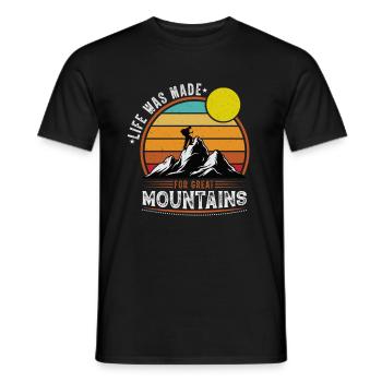 La vie était faite pour les grandes montagnes - T-shirt homme - noir - Devant - AI Model Male 178 light (178cm)