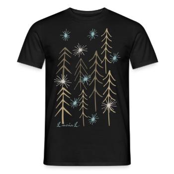 Minimaler Zauberwald - Männer T-Shirt - Schwarz - Vorne - AI Model Male 178 light (178cm)